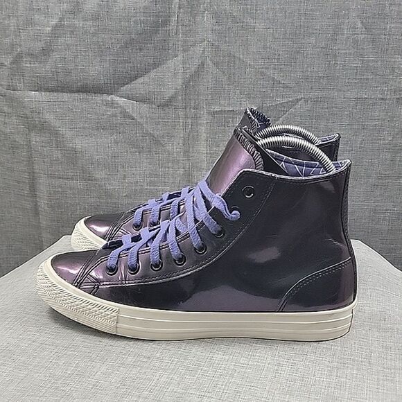 Converse All Star Chuck Taylor Hi-Top Metallic purple gloss Sneaker women's 10.5 - Picture 8 of 12